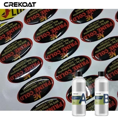 Resin Epoksi Bening Fleksibel Lembut Resin Pengecoran Dua Komponen Untuk Label Doming