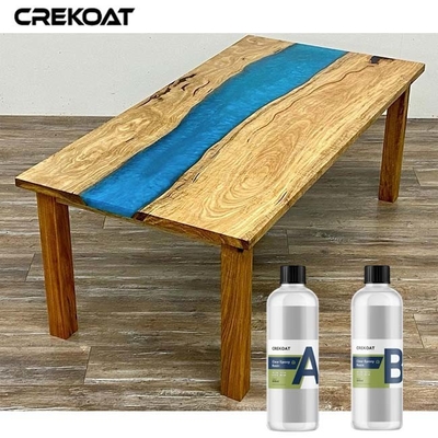 Casting Clear Epoxy Resin Lem Untuk Meja Permukaan Bar Kayu Selesai