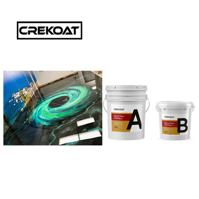Crekoat Dekoratif Beton Metallik Lapisan Lantai Epoxy 3mm Hardened Seamless
