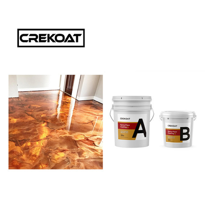 Tembaga High Gloss Metallic Epoxy Paint Beton Topcoats 3mm 100% Solids Tinggi