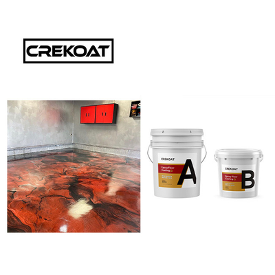 Tuang Solid Tinggi Merah Lapisan Lantai Epoxy Logam Dihaluskan Kekerasan