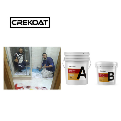 Lapisan lantai resin epoxy non-toksik Bau rendah 3D Lapisan lantai epoxy umur panjang
