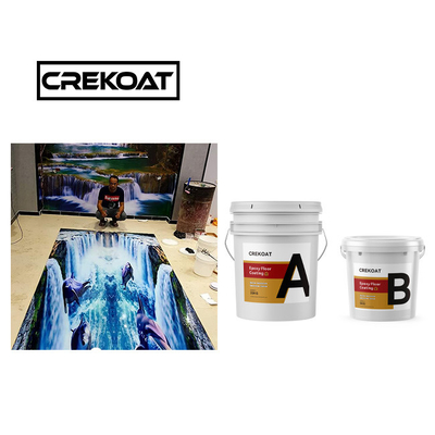 Lapisan Lantai Epoxy Resin 3D Terjelas Self-leveling 1mm Eco Friendly