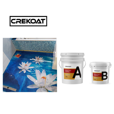 Hygiene Eco Friendly Lapisan lantai resin epoksi Bau rendah 3mm Ketahanan