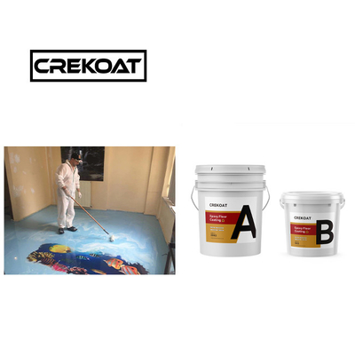 Lapisan lantai resin epoxy non-toksik Bau rendah 3D Lapisan lantai epoxy umur panjang