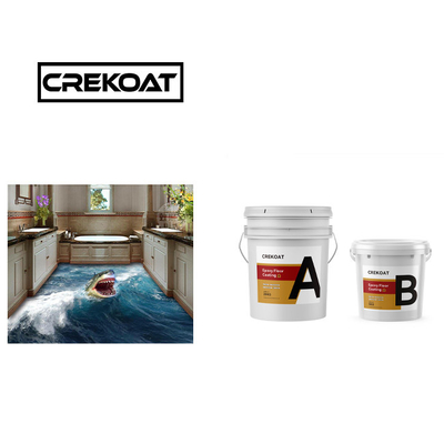 Cat Epoxy Transparan Yang Cantik Cat Epoxy Beton yang Kekerasan Bau Rendah