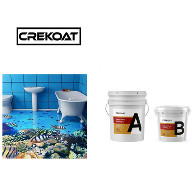 Lapisan lantai resin epoxy non-toksik Bau rendah 3D Lapisan lantai epoxy umur panjang