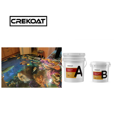 Lapisan Lantai Epoxy Resin 3D Terjelas Self-leveling 1mm Eco Friendly