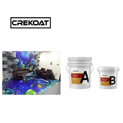 Lapisan Lantai Epoxy Resin 3D Terjelas Self-leveling 1mm Eco Friendly