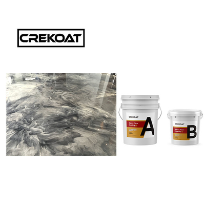 Crekoat Dekoratif Beton Metallik Lapisan Lantai Epoxy 3mm Hardened Seamless