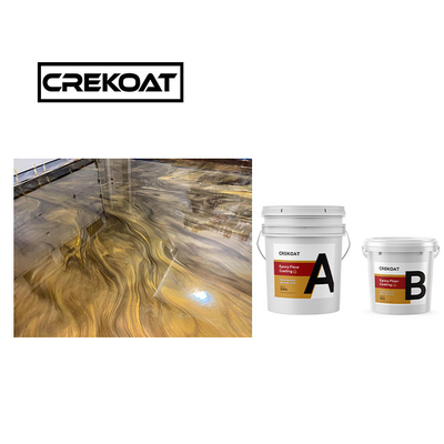 Tembaga High Gloss Metallic Epoxy Paint Beton Topcoats 3mm 100% Solids Tinggi