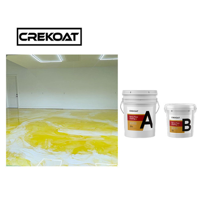 Pengeringan Cepat No Bubble Metallic Epoxy Resin Floor Coating Pearl White