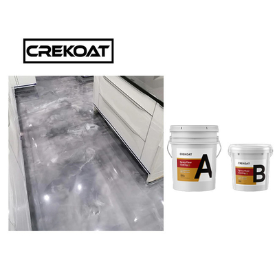 Pengeringan Cepat No Bubble Metallic Epoxy Resin Floor Coating Pearl White