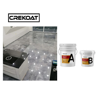 Pengeringan Cepat No Bubble Metallic Epoxy Resin Floor Coating Pearl White
