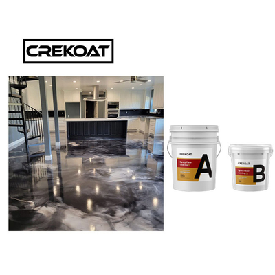 Pelapis Lantai Epoxy Logam Tahan Lama Anti Gores Warna Abu-abu