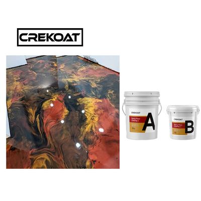 Tembus Resin metalik berputar lantai epoksi Gelembung Gratis