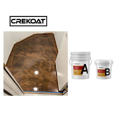 Tembus Resin metalik berputar lantai epoksi Gelembung Gratis