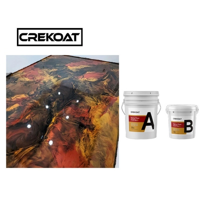 Tembus Resin metalik berputar lantai epoksi Gelembung Gratis