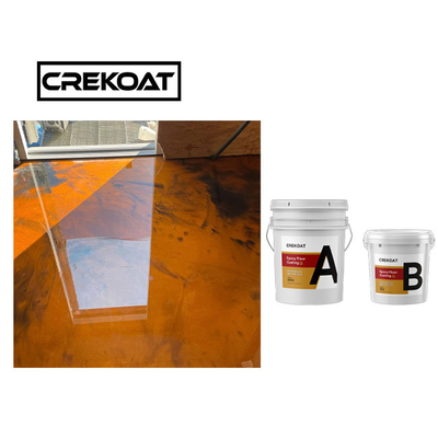 2 Bagian Epoxy Resin Metalik Cat Lantai Garasi Polimer Bening Viskositas Rendah