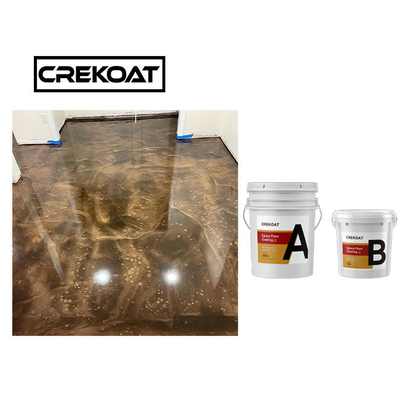 2 Bagian Epoxy Resin Metalik Cat Lantai Garasi Polimer Bening Viskositas Rendah