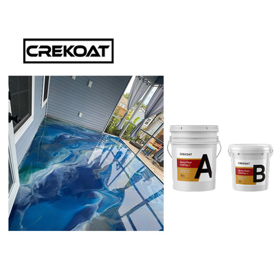 2 Bagian Epoxy Resin Metalik Cat Lantai Garasi Polimer Bening Viskositas Rendah