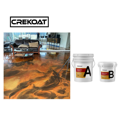 Super Gloss Clear Industrial Metallic Epoxy Floor Coating Dua Komponen