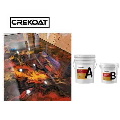 Super Gloss Clear Industrial Metallic Epoxy Floor Coating Dua Komponen