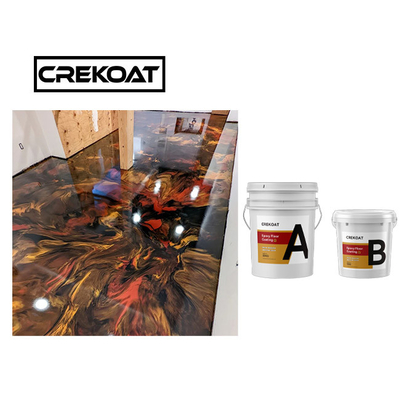 Slip Resistance Crystal Metallic Epoxy Resin Coating Lantai Epoxy Hitam Dan Emas
