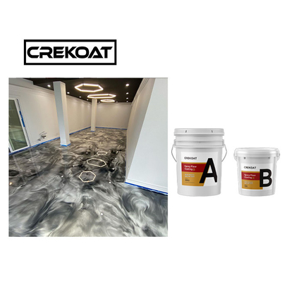 Pelapis Lantai Resin Epoksi Putih Metalik Komersial Clear Top Coat