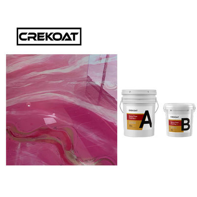 Pelapis Lantai Resin Epoksi Putih Metalik Komersial Clear Top Coat