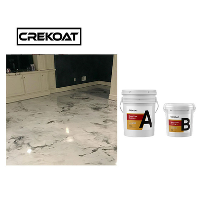 Pelapis Lantai Resin Epoksi Putih Metalik Komersial Clear Top Coat