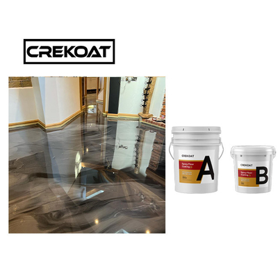 Pelapis Lantai Resin Epoksi Putih Metalik Komersial Clear Top Coat