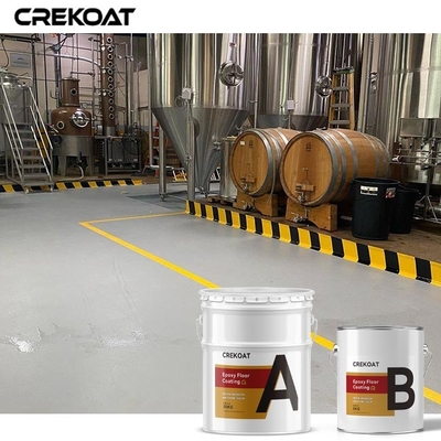 SGS Industrial Epoxy Floor Coating Cat Lantai Berbasis Pelarut Gloss Tinggi