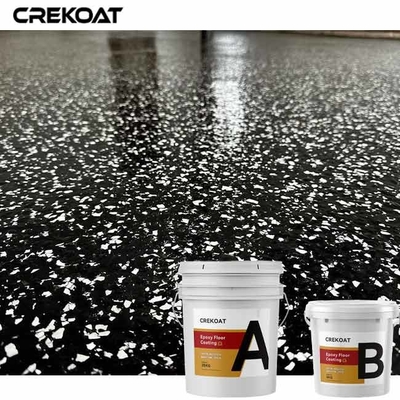 MSDS Cepat Kering Epoxy Lantai Cat Dekoratif Epoxy Flake Flooring Urethane Topcoat