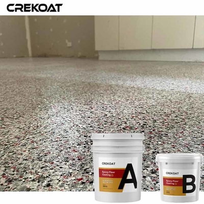100% Cat Lantai Resin Epoksi Padat Dengan Serpihan Siaran Akrilik Dekoratif