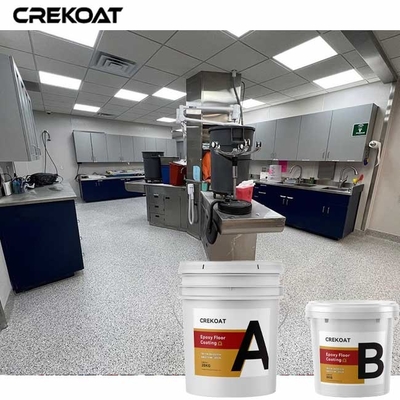 100% Cat Lantai Resin Epoksi Padat Dengan Serpihan Siaran Akrilik Dekoratif