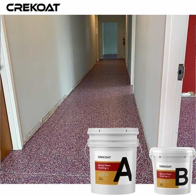 100% Cat Lantai Resin Epoksi Padat Dengan Serpihan Siaran Akrilik Dekoratif