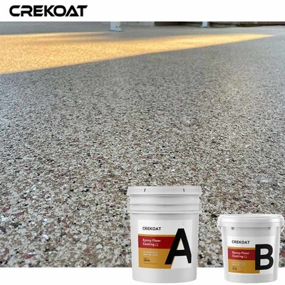 100% Cat Lantai Resin Epoksi Padat Dengan Serpihan Siaran Akrilik Dekoratif