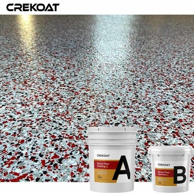 Vinyl Flakes Waterproof Epoxy Resin Floor Coating Dengan Gloss Matte Urethane Topcoat