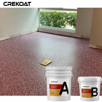 Vinyl Flakes Waterproof Epoxy Resin Floor Coating Dengan Gloss Matte Urethane Topcoat