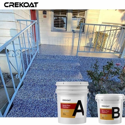 Vinyl Flakes Waterproof Epoxy Resin Floor Coating Dengan Gloss Matte Urethane Topcoat