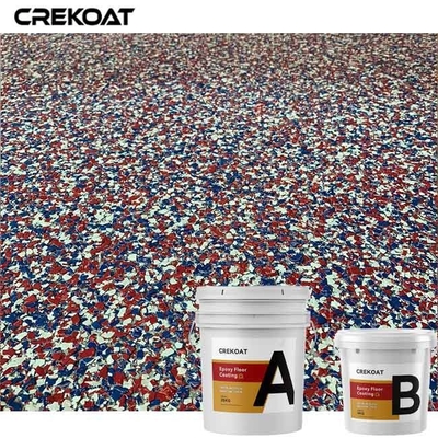 Teras Garasi Pelapis Lantai Resin Epoksi Dekoratif Dengan Serpihan Multi Warna