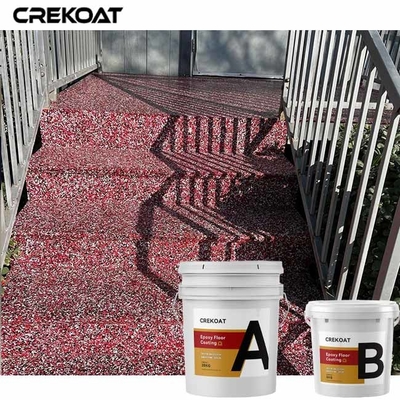 100% Solid Epoxy Resin Flake Concrete Coating 2 Produk Komponen