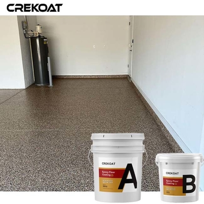 Serpihan Berwarna Pelapis Lantai Epoxy Resin Finishing Abu-abu Gloss Tinggi