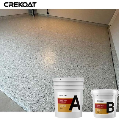 Serpihan Berwarna Pelapis Lantai Epoxy Resin Finishing Abu-abu Gloss Tinggi