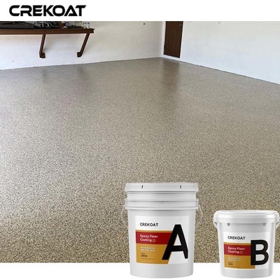 Serpihan Berwarna Pelapis Lantai Epoxy Resin Finishing Abu-abu Gloss Tinggi