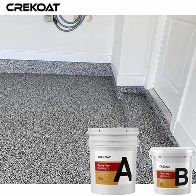 Flake Broadcast System Epoxy Resin Floor Coating Topcoat Warna Solid Standar