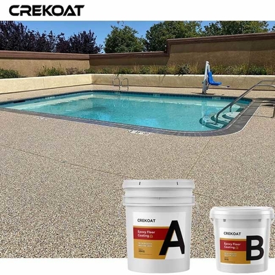 Flake Broadcast System Epoxy Resin Floor Coating Topcoat Warna Solid Standar