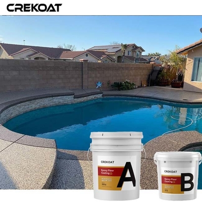 Flake Broadcast System Epoxy Resin Floor Coating Topcoat Warna Solid Standar