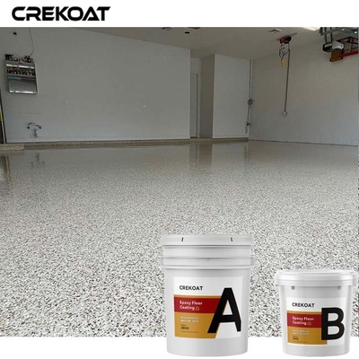 Flake Broadcast System Epoxy Resin Floor Coating Topcoat Warna Solid Standar